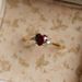 Three Heroes Set Heart Shaped Pigeon Blood Red Garnet Ring, Cute And Sweet, Rose Gold Plated Diamond Ring For Women_ipsvogv.com