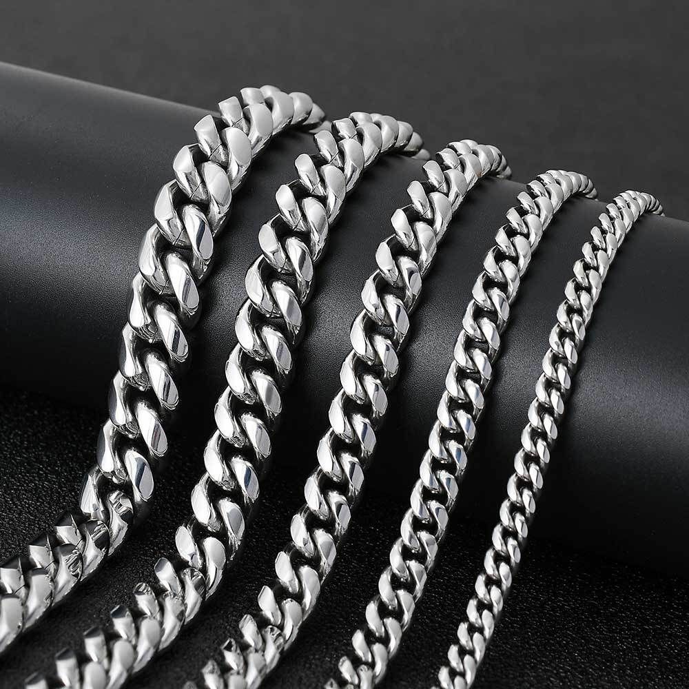 Unisex Hip Hop Spring Buckle Stainless Steel Chain Encrypted Cuban Chain Titanium Steel Jewelry High End Men's Bracelet_ipsvogv.com