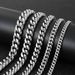 Chain Necklaces Hip Hop stainless steel round mill sealed Cuban necklace single side spring buckle titanium steel jewelry men's necklace_ipsvogv.com