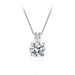 Silver Moissanite Necklace Colorful 1 2 3 Carat Pendan Rabbit Ear Moissanite Clavicle Necklace_ipsvogv.com