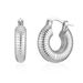 Copper Plated K Real Gold Threaded Ear Buckles Solid Hoop Short Heavy Duty Earrings Retro Color Preserving Earrings_ipsvogv.com