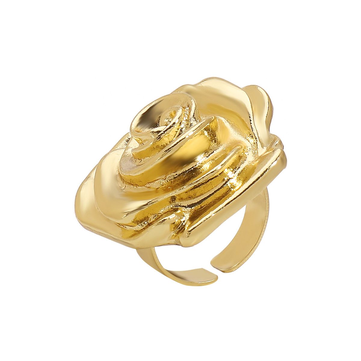R0859 French high-end, antique style, metallic texture ring, light luxury, niche rose necklace, earrings_ipsvogv.com