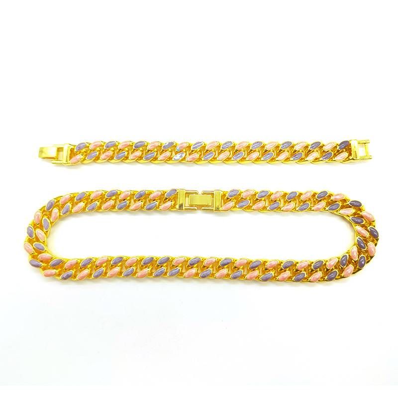 Men’s Jewelry Set Fashion Stars And Seas Cuban Chain For Men And Women Hip Hop Trendy New Alloy Necklace Bracelet Cuban Chain_ipsvogv.com