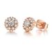 Unisex Fashion Flower Shape Earrings Inlaid with Zircon Rose Gold Plated Hot Earrings_ipsvogv.com