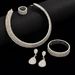 Water Diamond Jewelry Set - 4-Piece Silver Necklace, Earrings, Bracelet & Ring For Wedding & Photography, Elegant Bridal Gift_ipsvogv.com