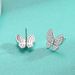 Silver Moissanite Full Diamond Butterfly Necklace For Women Simple And Versatile Temperament Clavicle Chain Earrings Set_ipsvogv.com