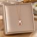 Korean Version Cute And Fun Design, White Shell Teddy Necklace, Feminine Temperament, Titanium Steel Love Bear_ipsvogv.com
