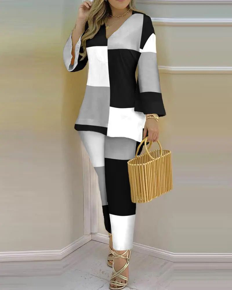 Women's Clothing 2023 spring and summer printed fashion 2 piece suit_ipsvogv.com