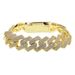 19mm Three Row Zircon Big Buckle Bracelet Hip Hop Street Trend Couple Bracelet_ipsvogv.com