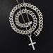 Full Diamond Cross Hip-Hop Necklace Unisex Clavicle Ins Style Cuban Chain High Rap Street Zircon Pendant_ipsvogv.com