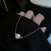 Titanium Steel Gold-plated Women's Necklace, Niche Design, Pearl Pendant, Collarbone Chain_ipsvogv.com