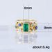 Cao Shi's Creative New Geometric Pattern Women's Gold Set With Green Zircon Ring Accessories_ipsvogv.com
