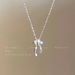 Silver Ribbon Bow Pendant Necklace Light Luxury Niche Design Sense Clavicle Women High-end Neck Chain Accessory_ipsvogv.com