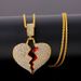 Hip Hop Cracking Love Necklace Female Street Dance Fashion Full Diamond Broken Heart Pendant Male_ipsvogv.com