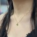 Simple Emerald Zircon Four Leaf Grass Titanium Steel Necklace , High Grade, Colorless Love Collar Chain Necklace_ipsvogv.com
