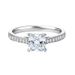 Princess Square Four Claw Moissanite Ring Square 1 Carat Diamond Ring Simple Proposal Wedding Female Ring_ipsvogv.com