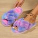 Fluffy slippers Female autumn and winter wear non-slip indoor thick bottom home furry moon cotton slippers_ipsvogv.com