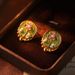 Natural Pearl Enamel Earrings Medieval Style Oil Painting Frame Earrings Monet Garden High End Niche Female Earrings_ipsvogv.com
