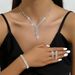Fashion Light Luxury Temperament Clavicle Chain Autumn Winter Accessories Women's Sparkling Tassel Necklace Earrings_ipsvogv.com