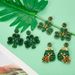 St. Patrick's Day green clover earrings fashionable personality exaggerated design women's earrings_ipsvogv.com