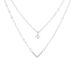 Japanese Korean V-shaped Double Layered Necklace Women's Style, Light Luxury And High-end Feel, Inlaid With Zircon_ipsvogv.com