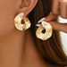 Unisex Hot Selling Wrinkled Texture Earrings For Women Niche Abstract Design High End Earrings Geometric U Shaped Earrings_ipsvogv.com