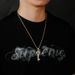 Super Flash INS Trend Square Diamond Clavicle Chain Heart Key Pendant High End Light Luxury Net Celebrity Necklace_ipsvogv.com