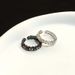 Full Diamond Zircon Fashionable And Versatile, French Cross, Dark, Personalized, Open Mouth Ring, Small, High End,_ipsvogv.com