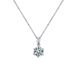 Classic six claw sterling silver necklace with Moissanite, simple clavicle chain, female broadcast_ipsvogv.com