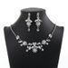 Bridal Jewelry Set Korean Style Fashion White Gold Necklace Earrings Chain Wedding Photography Accessories_ipsvogv.com