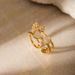 Women’s Jewelry Set Fashion Imple French Diamond Bow Open Ring Personality Versatile Stainless Steel Double Layer Ring_ipsvogv.com