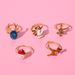 Point Diamond Christmas Tree Santa Claus Bow Elk Ring 5-piece Set For Women_ipsvogv.com