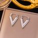 Simple And Fashionable Letter V Personalized Titanium Steel Color Retention Earrings, Internet Famous Versatile Earrings_ipsvogv.com