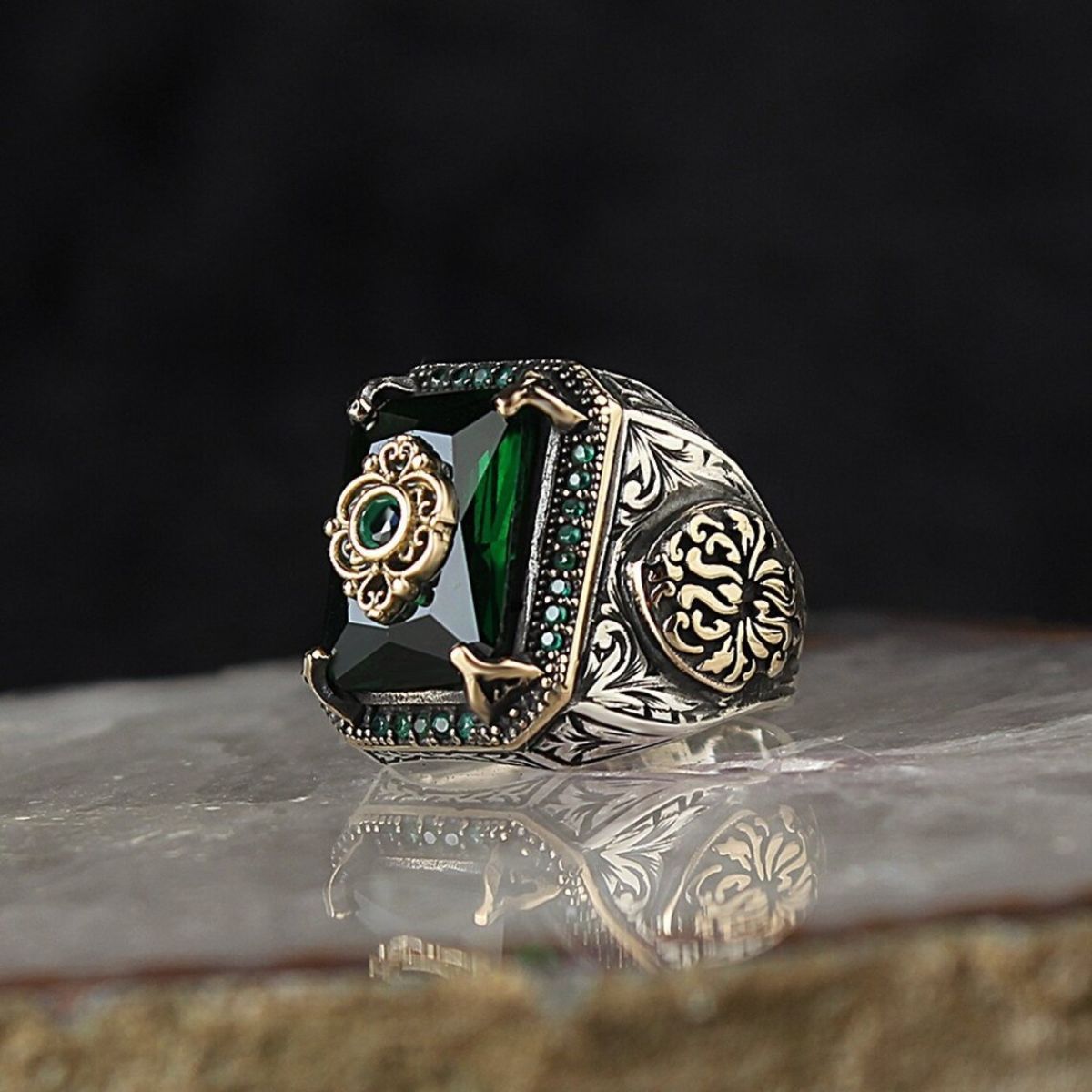 style Hot Texture Inlaid Selling Ethnic With Sea Blue Zircon Ring, Simple Ins Without Fading, Light Luxury Ring, Fading,_ipsvogv.com