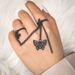 New Fringe Finger Plain Butterfly Pendant Chain Opening Adjustable Ring_ipsvogv.com