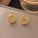 INS With A High-end Feel For Women, Fashionable, Simple, Luxurious, Round, Electroplated Stainless Steel, New Earrings_ipsvogv.com