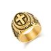 Literary Retro Praying Hands Cross Titanium Steel Ring Men's Single Rings Hip Hop HIPHOP Jewelry_ipsvogv.com