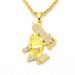 New Hip Hop Men's Prayer Hand Pistol Pendant Trendy Fashion Diamond Set Necklace K1170_ipsvogv.com