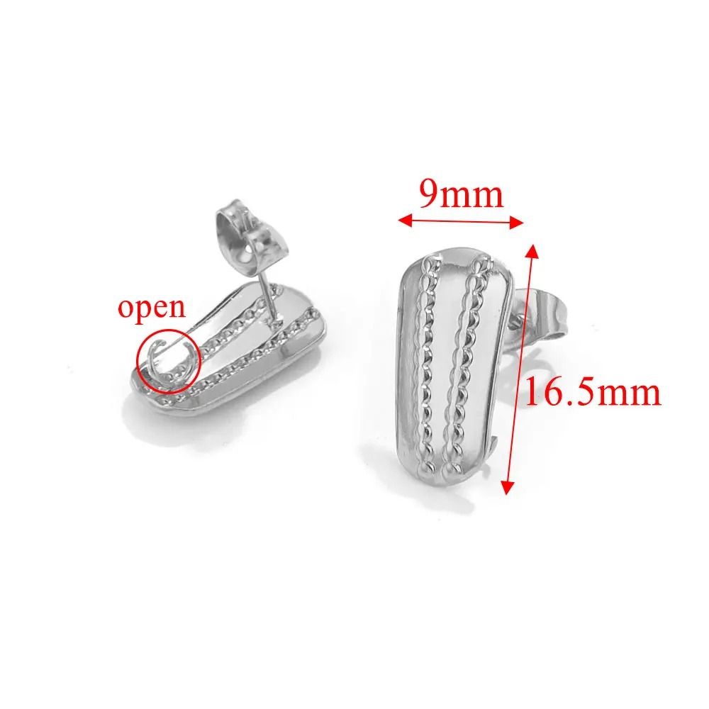 Stainless Geometric Dots Oval With Hanging DIY Titanium Steel Earrings Semi-finished Jewelry Accessories Handmade_ipsvogv.com