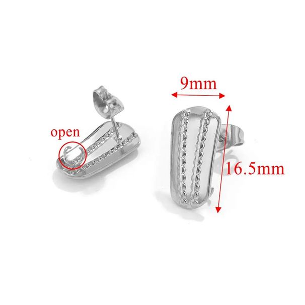 Stainless Geometric Dots Oval With Hanging DIY Titanium Steel Earrings Semi-finished Jewelry Accessories Handmade_ipsvogv.com