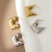 S925 sterling silver personalized exaggerated earrings fashionable geometric square U-shaped earrings gold-plated elegant women'_ipsvogv.com