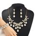 Hot Selling Bride Rhinestone Necklace Earrings Bracelet Three-Piece Set Water Drop Pendant Women Jewelry S_ipsvogv.com