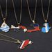 Stainless steel Russian Middle East map necklace popular personality oil drop titanium steel accessories_ipsvogv.com