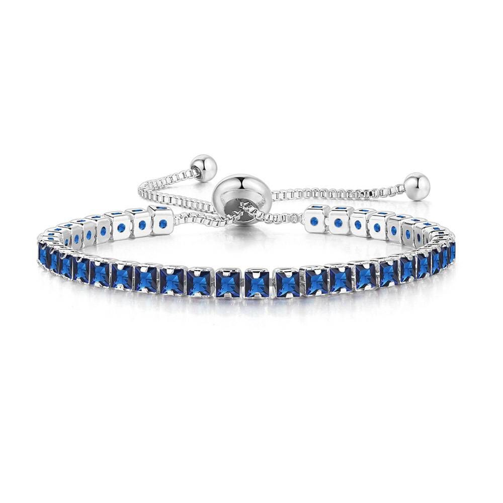 Unisex hot selling full diamond adjustable crystal bracelet for women popular square colored zircon jewelry_ipsvogv.com