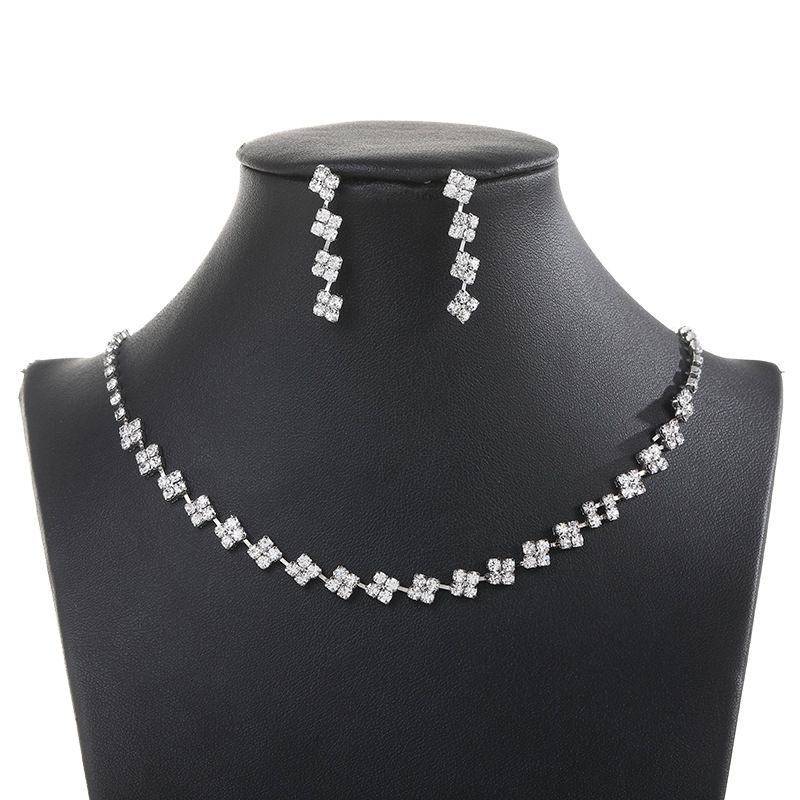 High Gloss Rhinestone Necklace Korean Style Elegant Noble Collarbone Chain Temperament Inlaid Diamond Bride Jewelry For Women_ipsvogv.com
