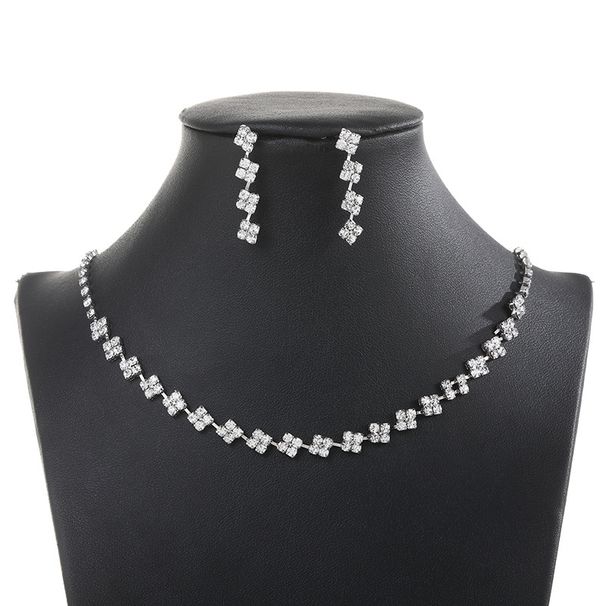 High Gloss Rhinestone Necklace Korean Style Elegant Noble Collarbone Chain Temperament Inlaid Diamond Bride Jewelry For Women_ipsvogv.com