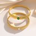 Jewelry Women's Hollow Inlaid Green Zircon Stainless Steel Bracelet_ipsvogv.com
