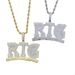 Men's Hip Hop RTG Letter Pendant Necklace With Cubic Zirconia, 61cm Silver/Gold Rope Chain Studded Full Diamond Men's Necklace_ipsvogv.com