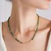 Niche Retro Green Natural Stone Broken Silver Beaded Necklace Light Luxury Emerald Clavicle Chain_ipsvogv.com