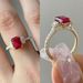 Sanjieins Internet Celebrity New Gold Plated With Square Red Women's Ring Fashion Accessories_ipsvogv.com